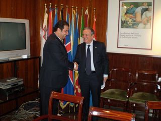 Ministro Carlos Lupi e o líder da pasta Trabalho da Itália, Maurizio Sacconi