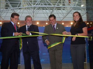 Leonel Brizola Neto, Lula, Lupi e Juliana Brizola  inauguram o Centro de Referência do Trabalhador